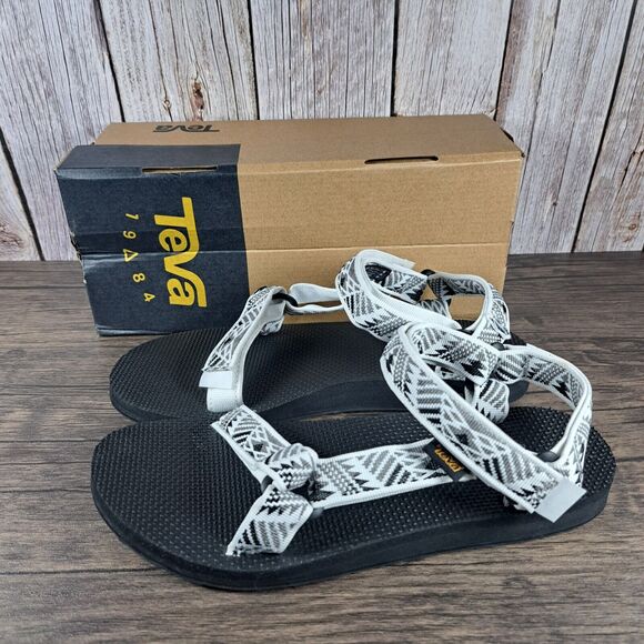 Teva Shoes - Teva Original Universal Strappy Sandals Women's Sz 10 Adjustable Black WhiteGray